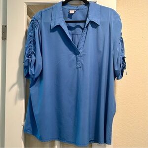 Chico’s periwinkle v-neck top, size XXXL (chicos sizing: 4)